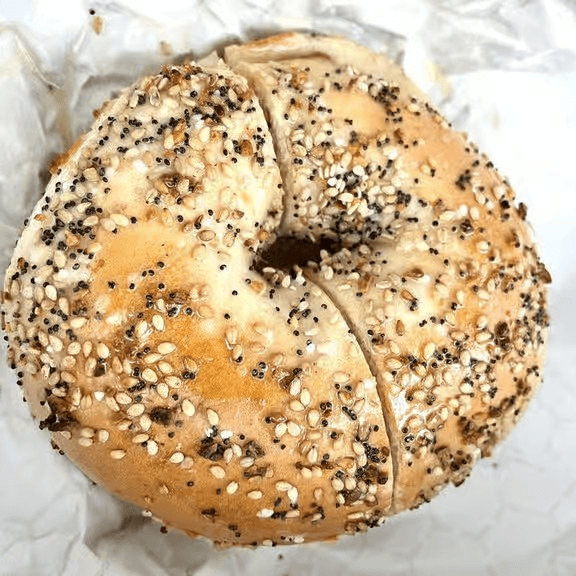 A bagel with butter.
