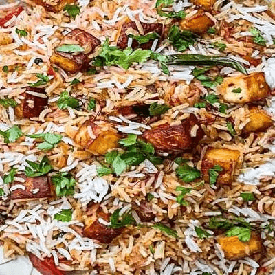 Paneer and Vegetable Biryani.