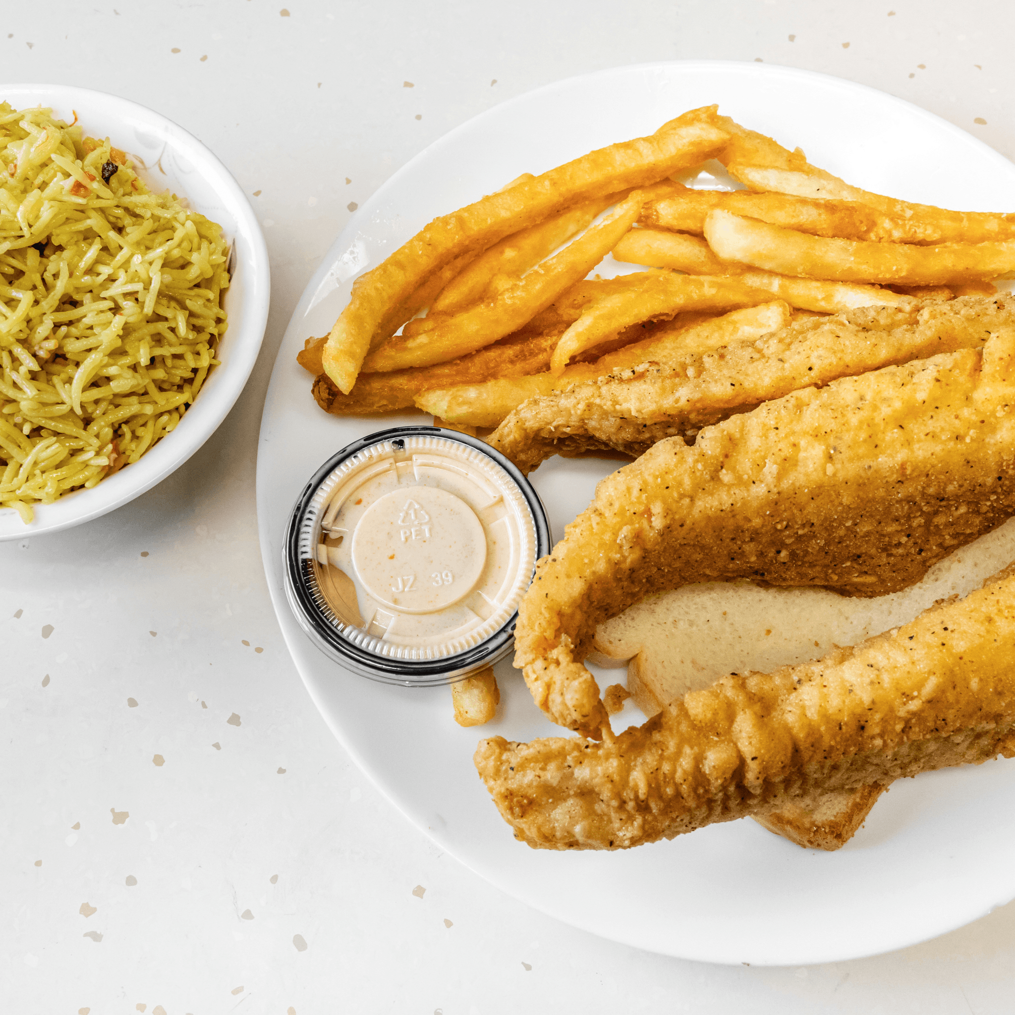 Tilapia, Fries + Rice Combo