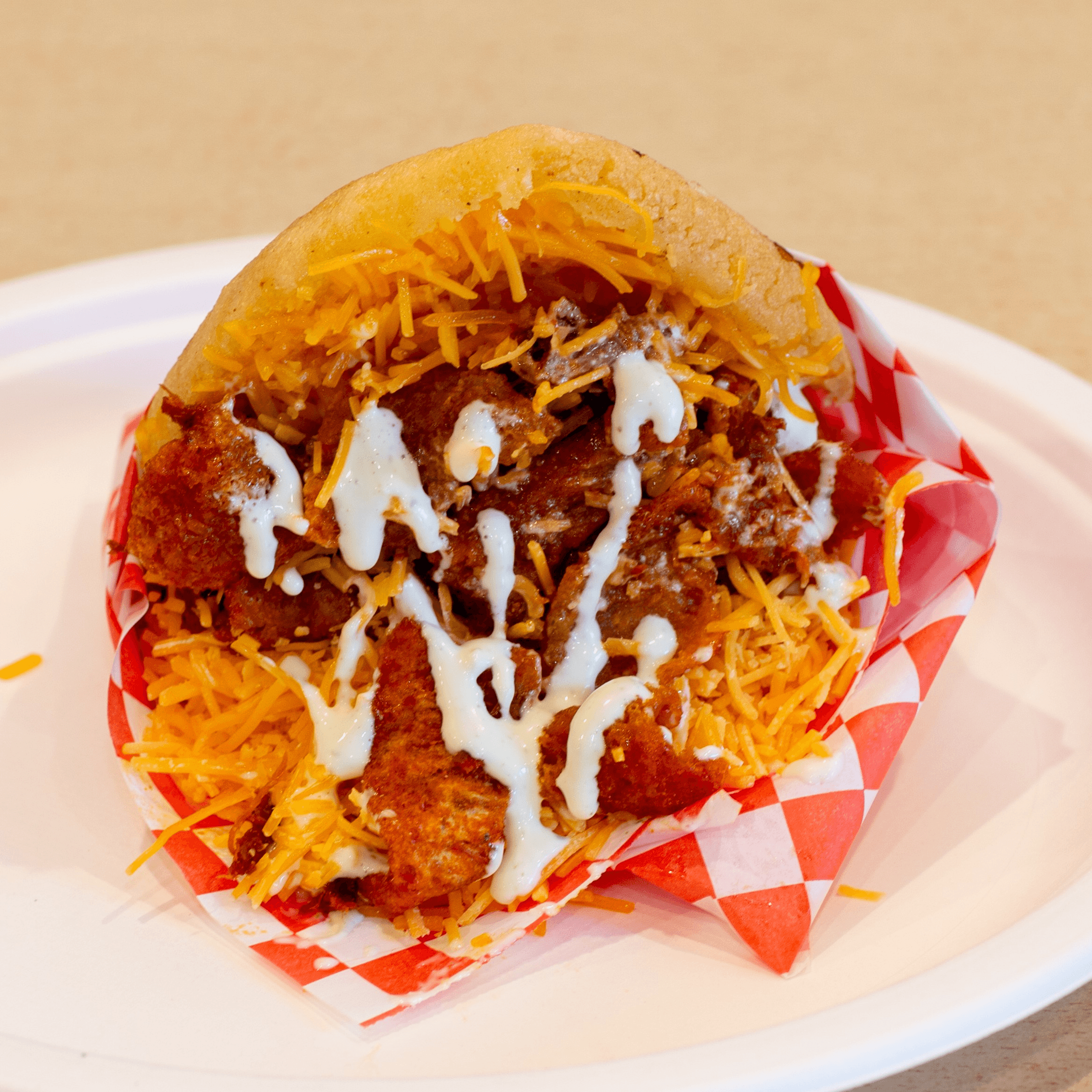 Pork Rind Arepa - Arepa de Chicharrón.