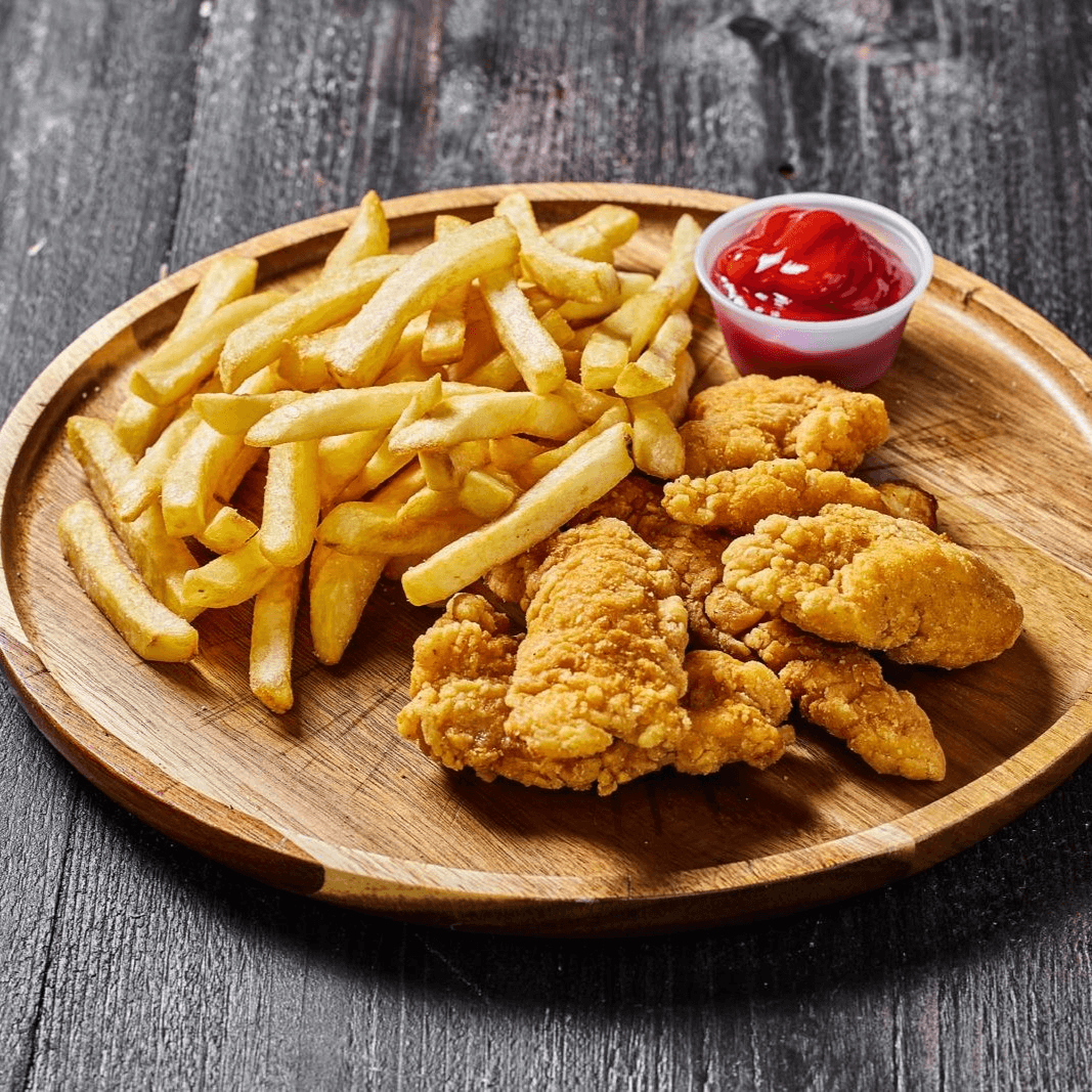 Chicken Tenders w/french fries.