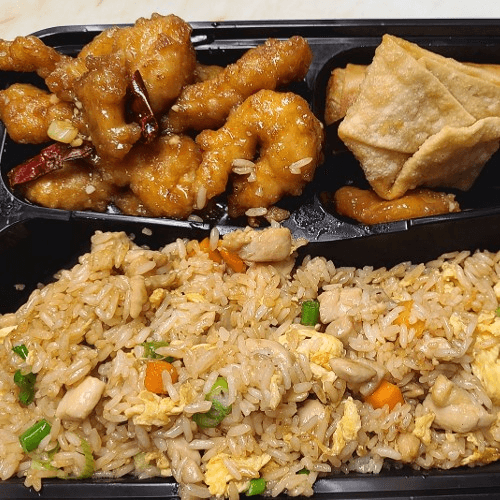 Orange Chicken and Chicken Fried Rice