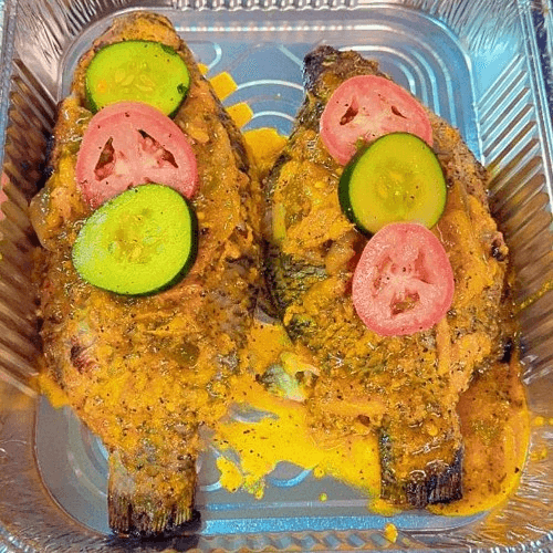 Fried Rice With Baked Tilapia.