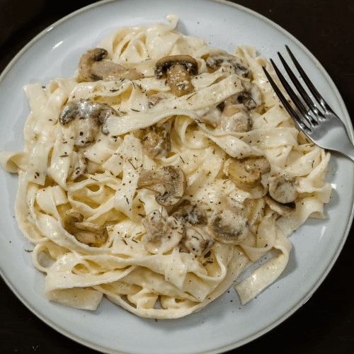 Pasta with Mushroom Sauce.