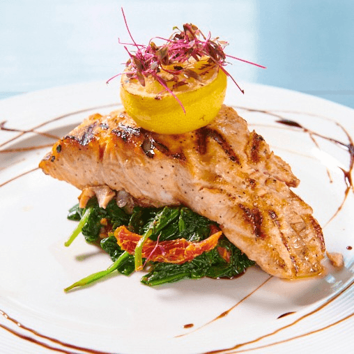 Three Course Lunch Deal - Grilled Salmon Fillet.