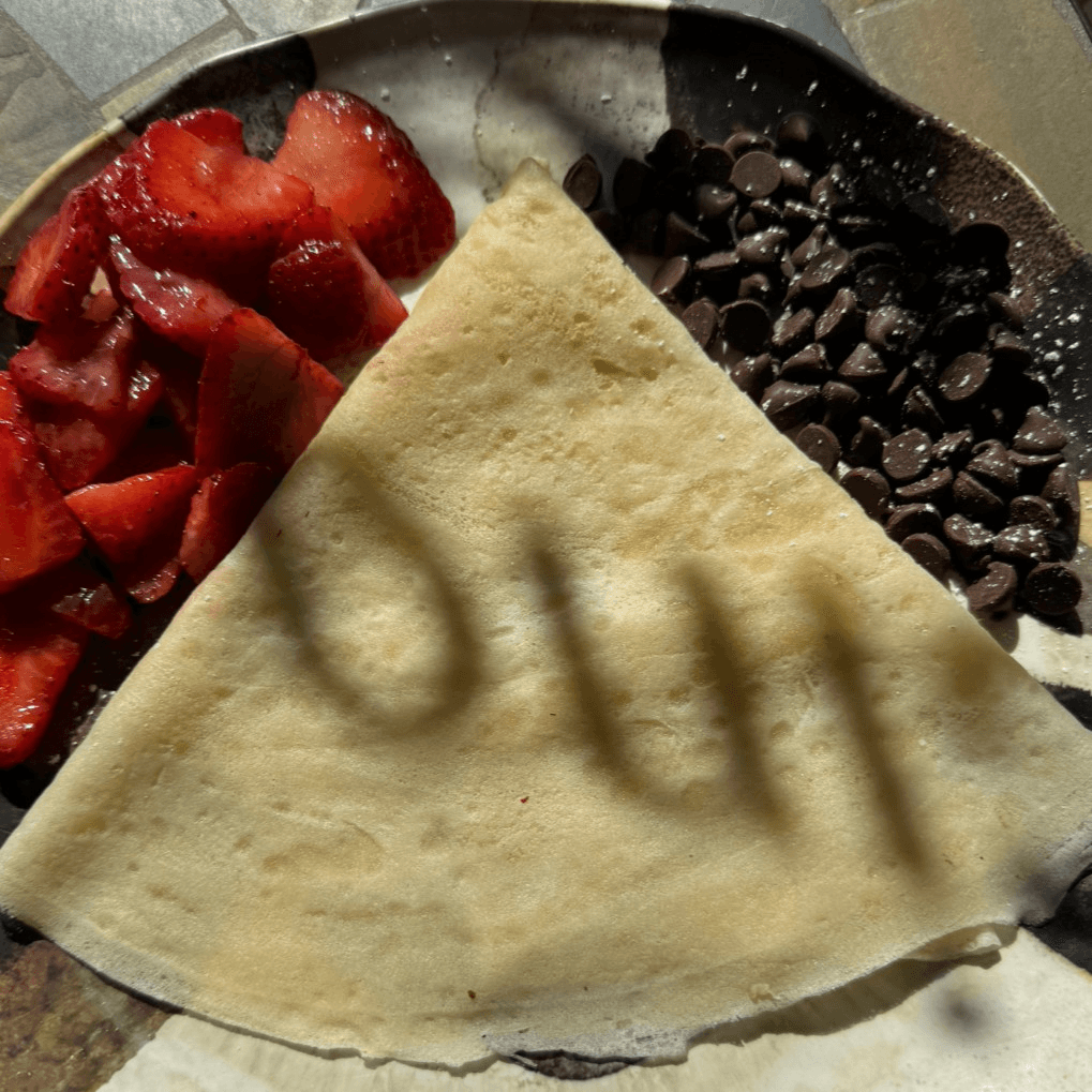 Chocolate and Strawberries Crepes.