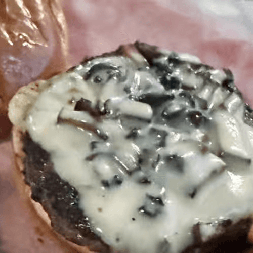 Mushroom Swiss Burger.