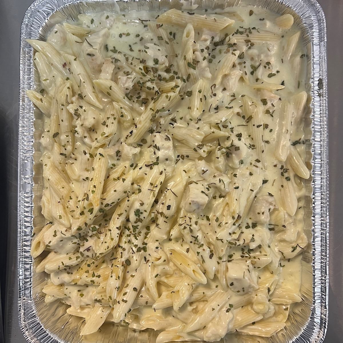 Family Size Chicken Alfredo Pasta.
