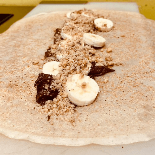 Vegan Nutella, Banana and Walnuts Crepe