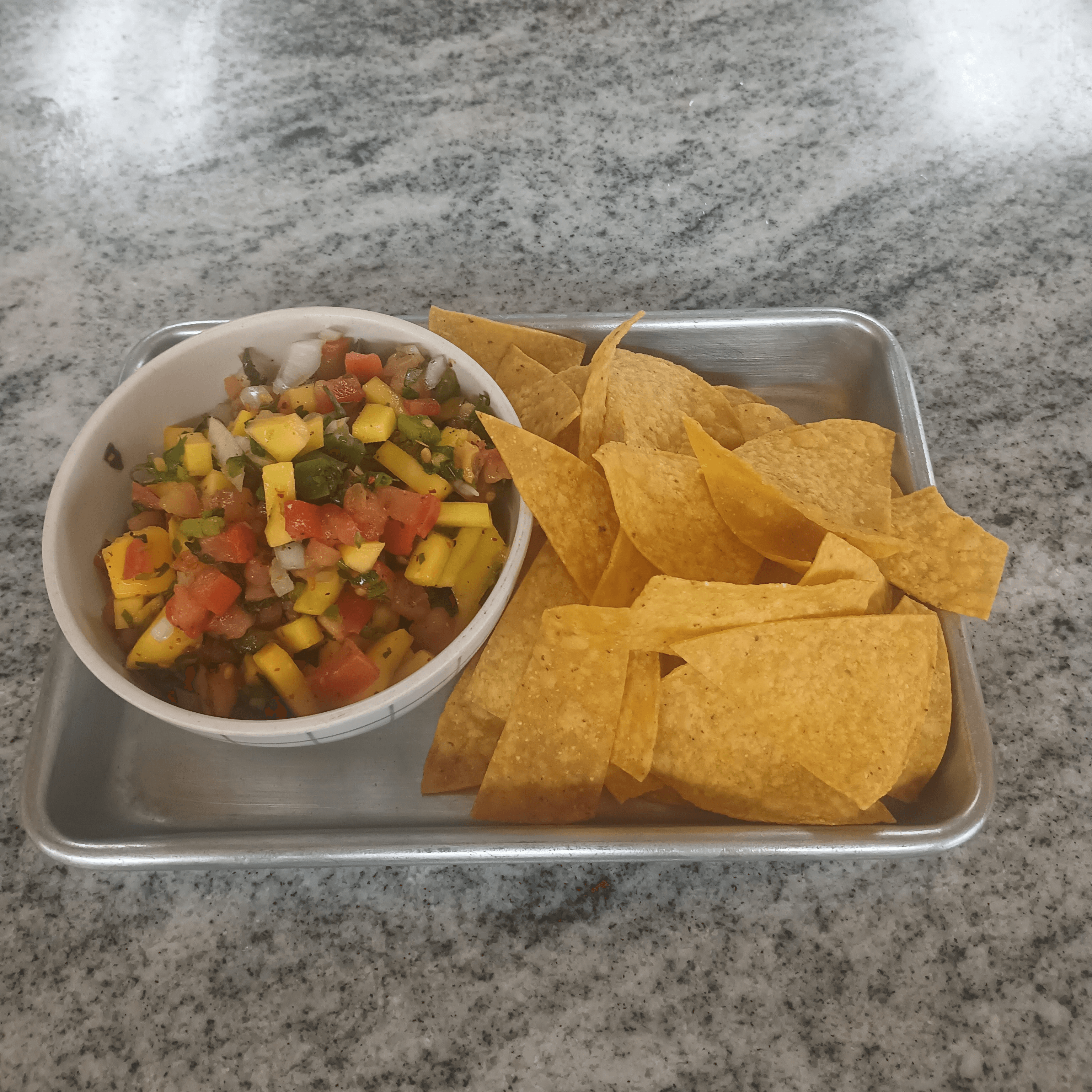 Fresh Mango Salsa with Chips.