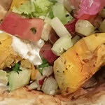 Chicken kabob sandwich.