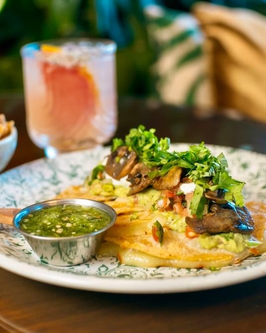 Mushroom quesadilla.