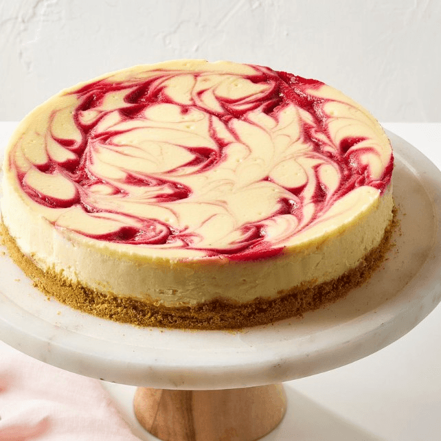 Raspberry Marble Cheesecake.