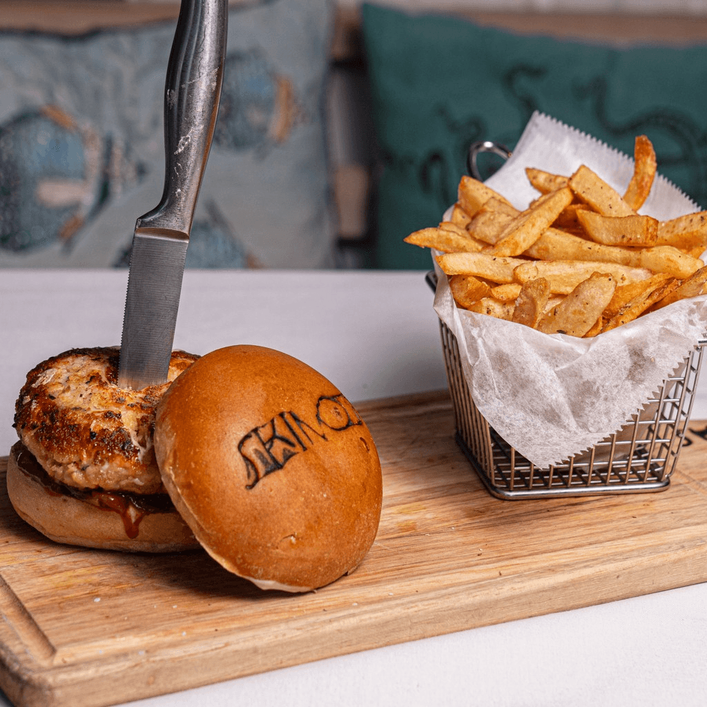 Three Course Lunch Deal - Salmon Burger.