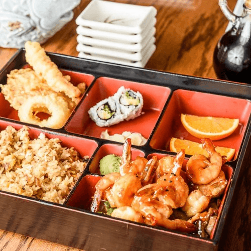 Chicken & Shrimp Bento Box.