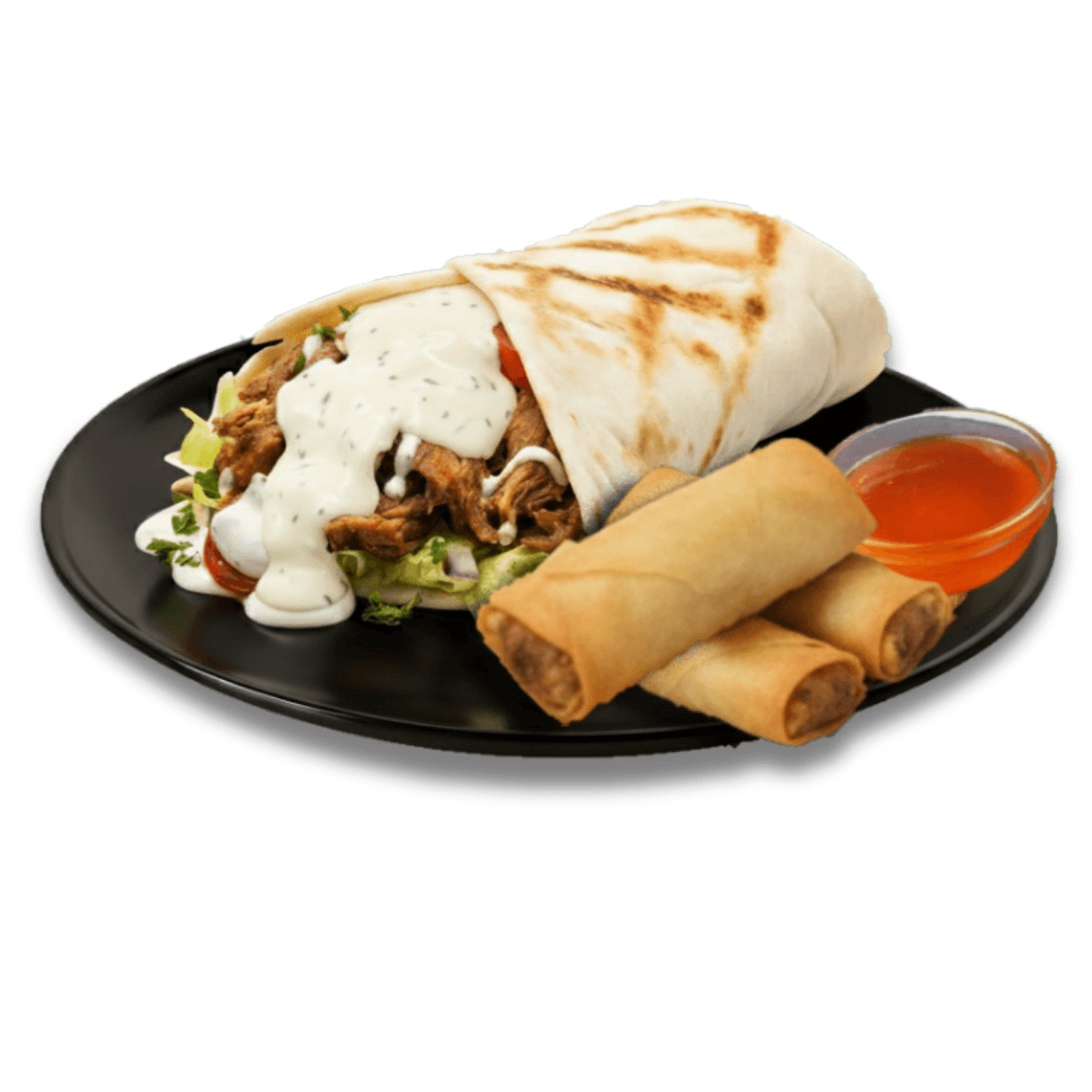 C7 - Shawarma & 3 Pieces Lumpia.