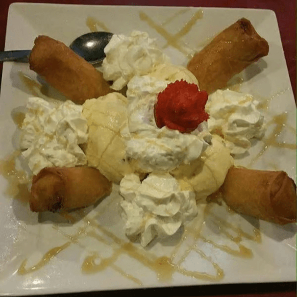 Lemongrass Banana Spring Rolls.