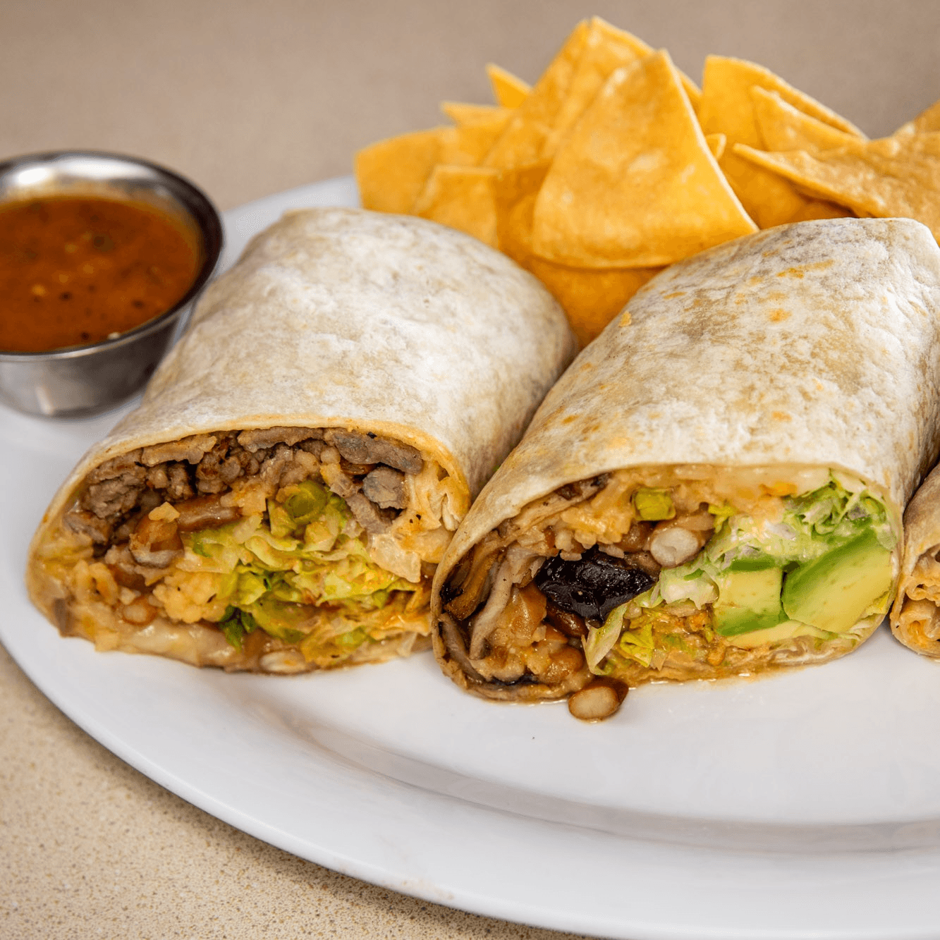 Steak & Chicken Burrito.
