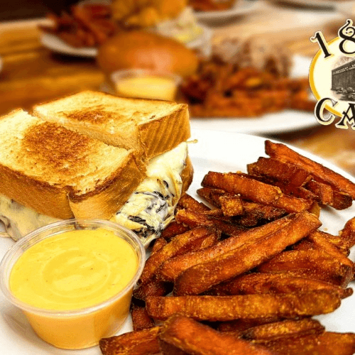 "Bearcats" Portobello Spinach Melt Sandwich.