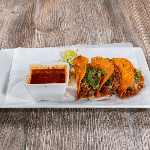(3) Birria Tacos.