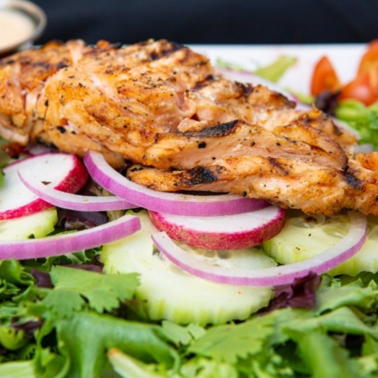 Grilled Salmon with Mirin Salad.
