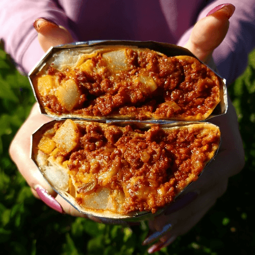 Breakfast Burrito w/ meat.