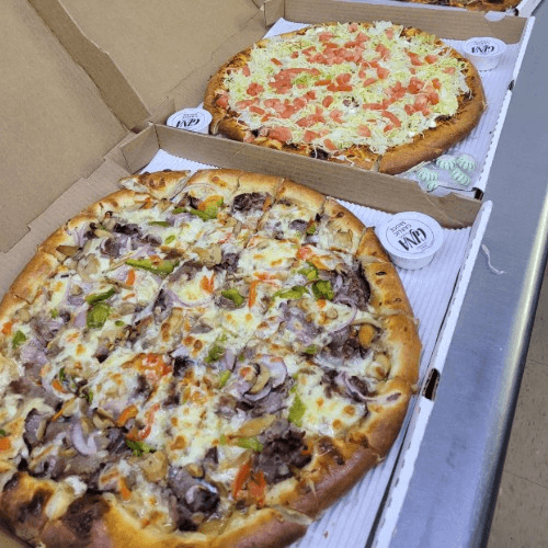 Philly Cheese Pizza.