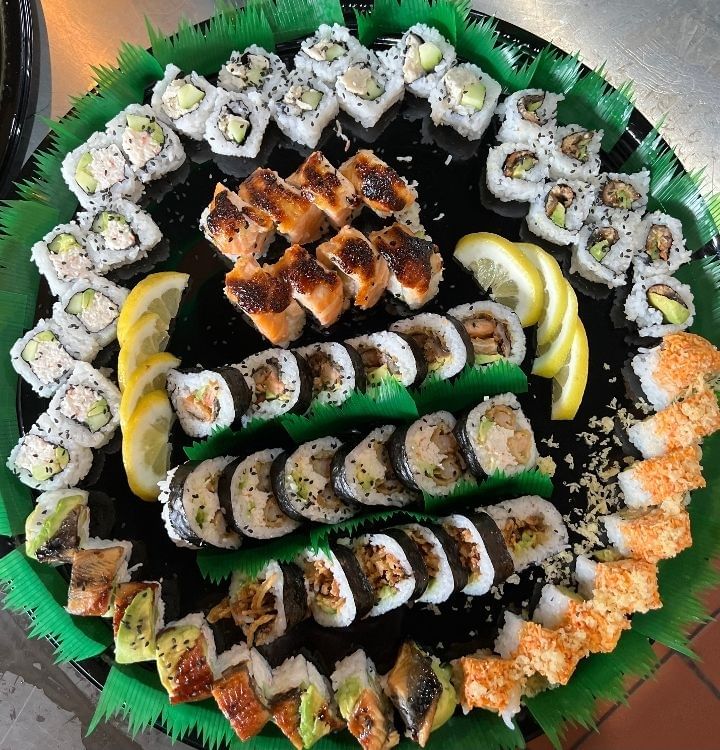 Assorted Cooked Sushi Tray.