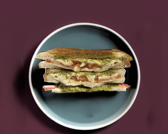 Il Tricolor Grilled Cheese (Pesto, Motz & Tomatos).