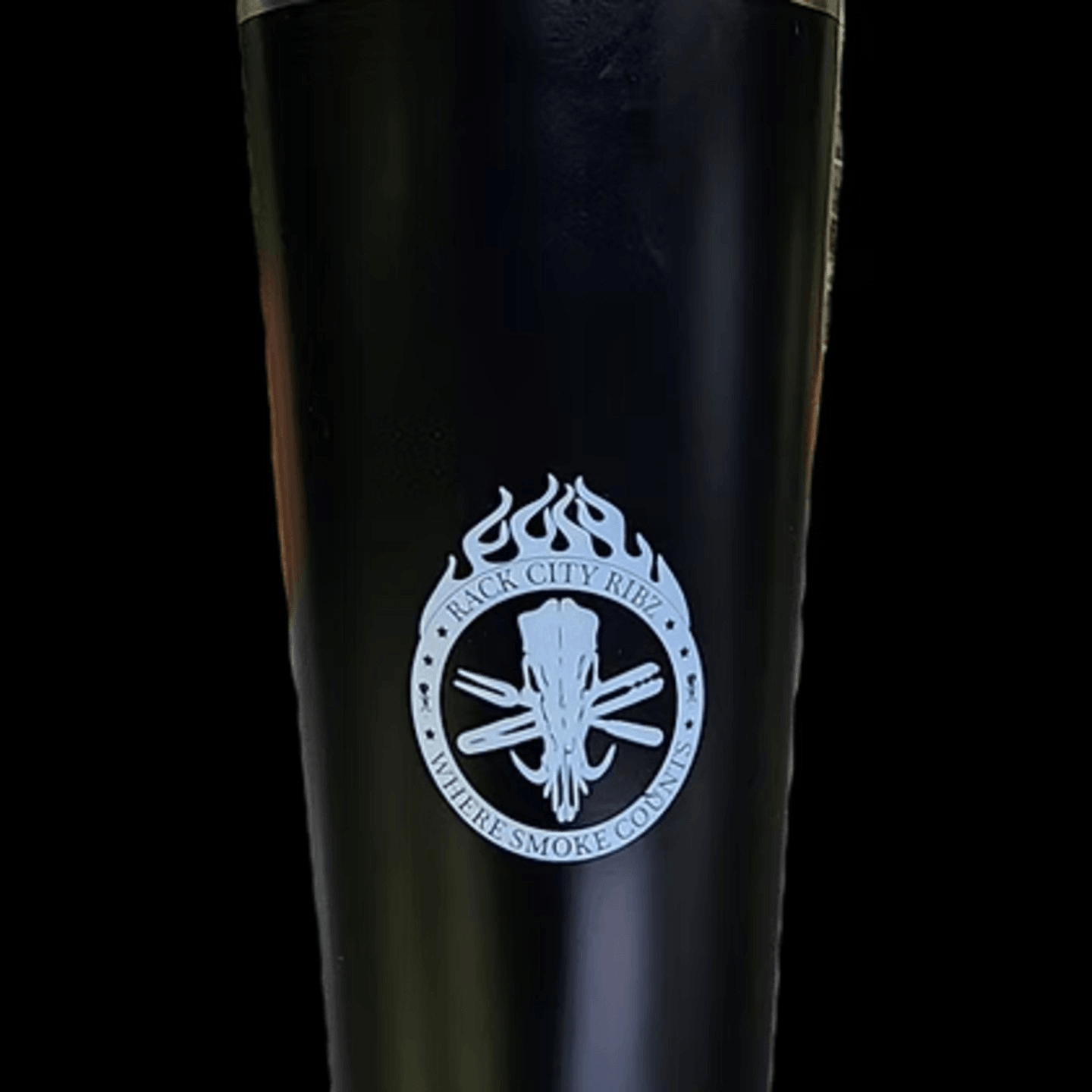Rack City Ribz 20 oz Metal Tumbler.