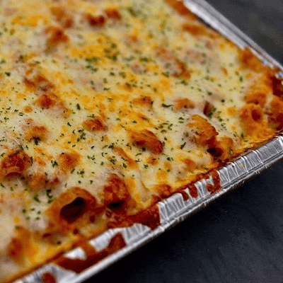 Half Pan Baked Penne with Sausage (Feeds 4-6).
