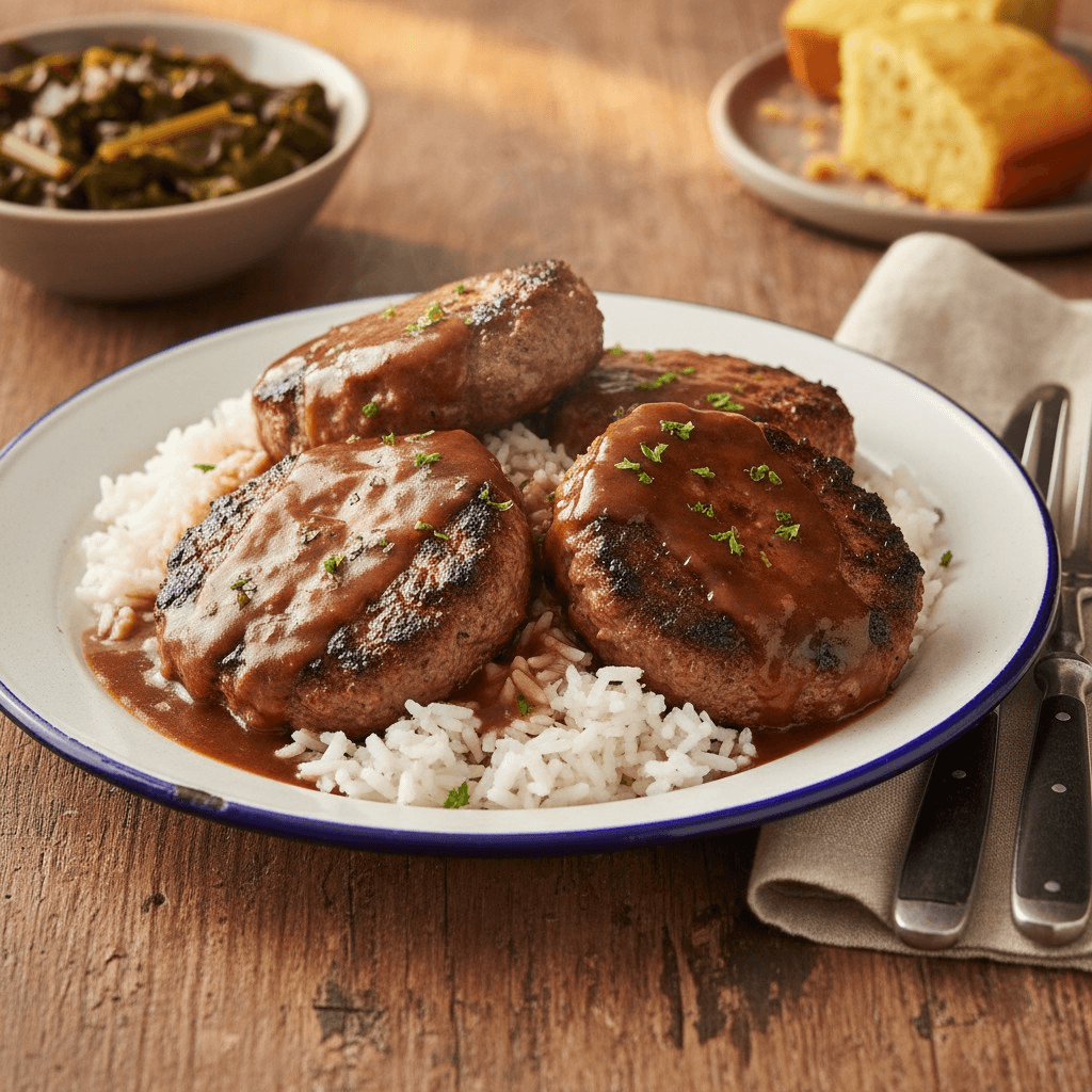 Hamburger Steak Heritage Plate.
