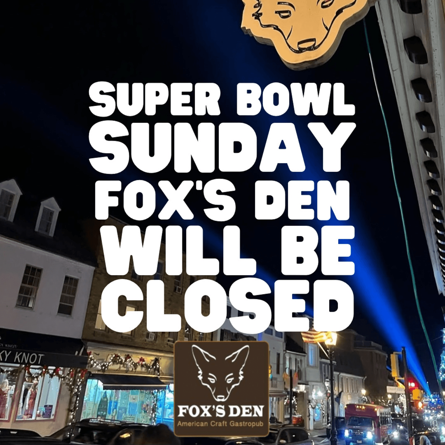Fox’s Den Announcement 
