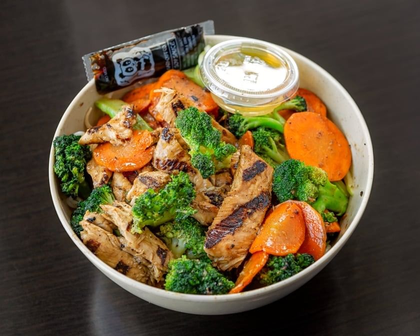 B8. Chicken Stir Fry Noodle Bowl.