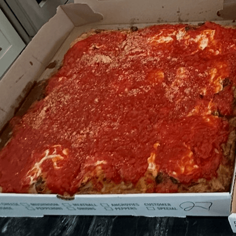 Upside Down Sicilian Pizza.
