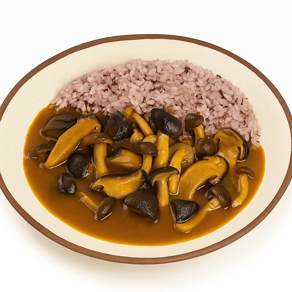 Vegan shiitake mushroom curry.