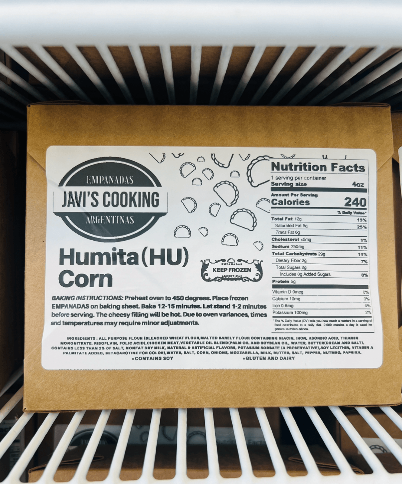 Humita-HU (4 Pack) Frozen Empanadas.