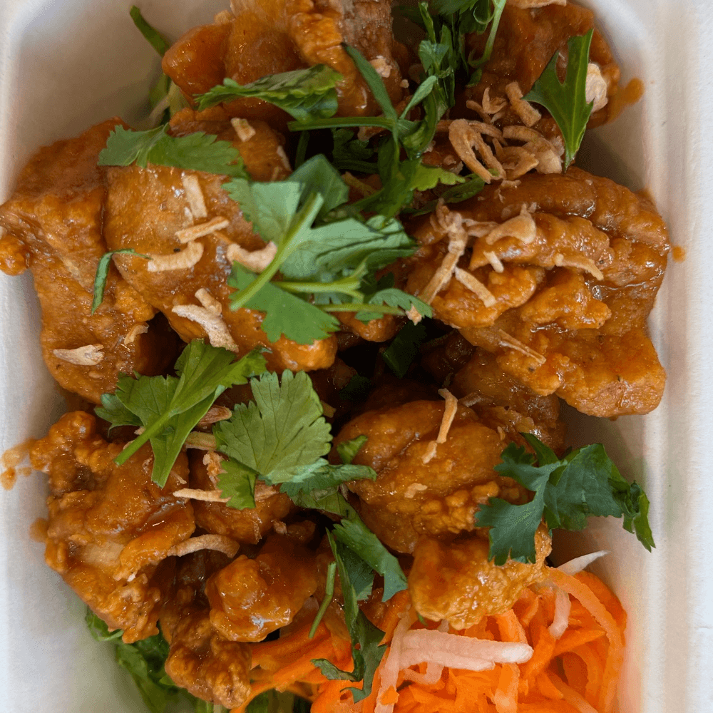 Asian Buffalo Popcorn Chicken.