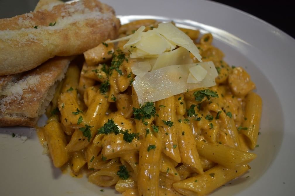 Penne Alfredo Pasta.
