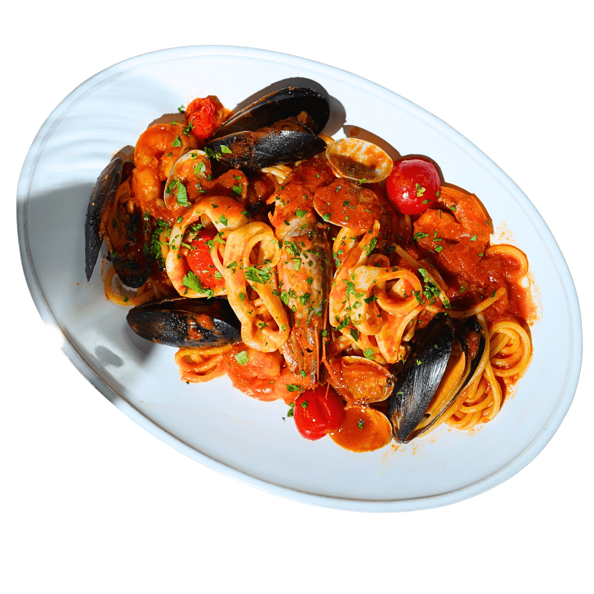Linguine with Red Clam Sauce.