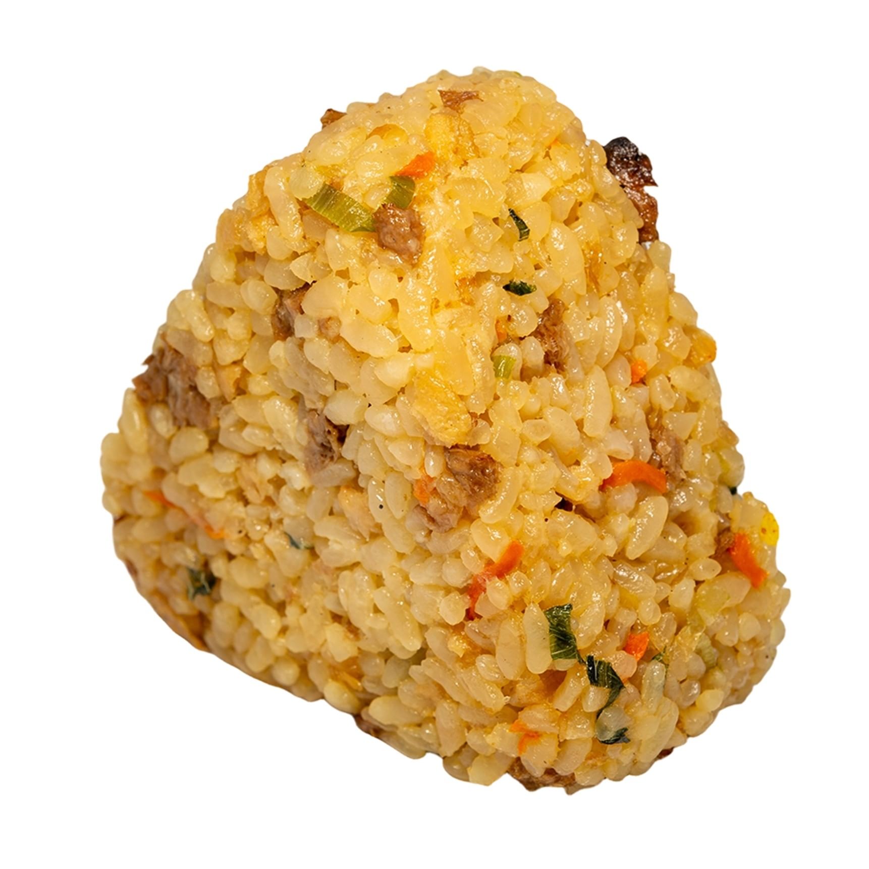 Japanese Beef Triangle Rice Ball - 日式牛肉三角饭团 - Bola de Arroz Triangular de Carne de Res Japonesa.