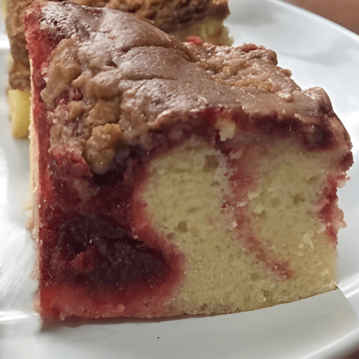Raspberry Ripple Crumb Cake.