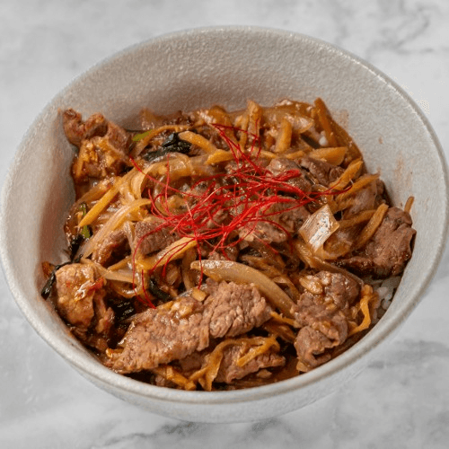 Ginger Beef Rice Bowl