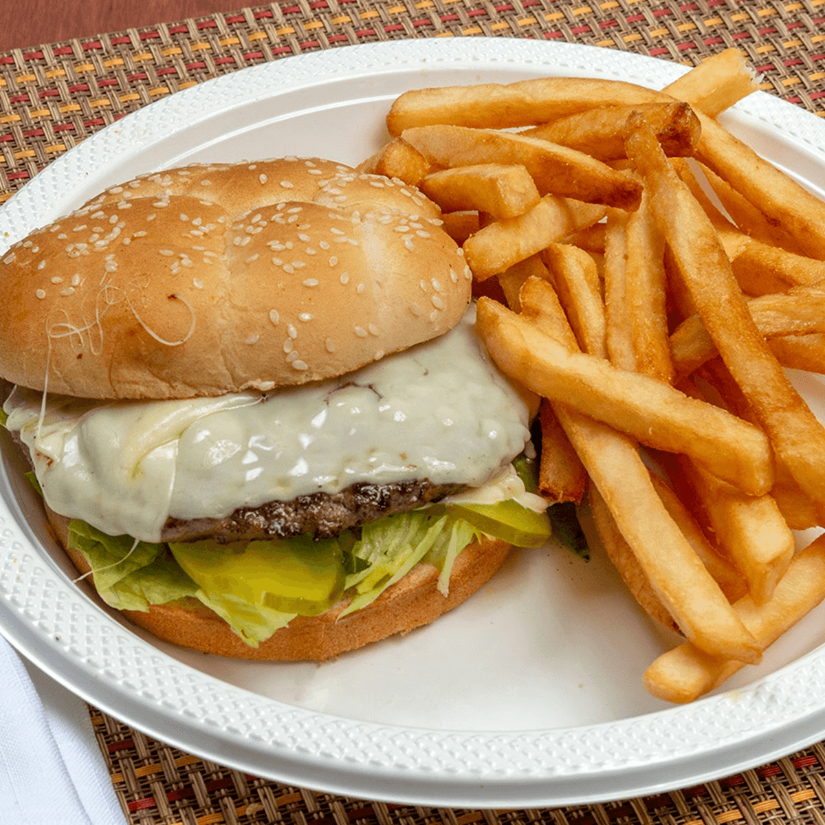 Burger & 5 Pcs. Wings Combo.
