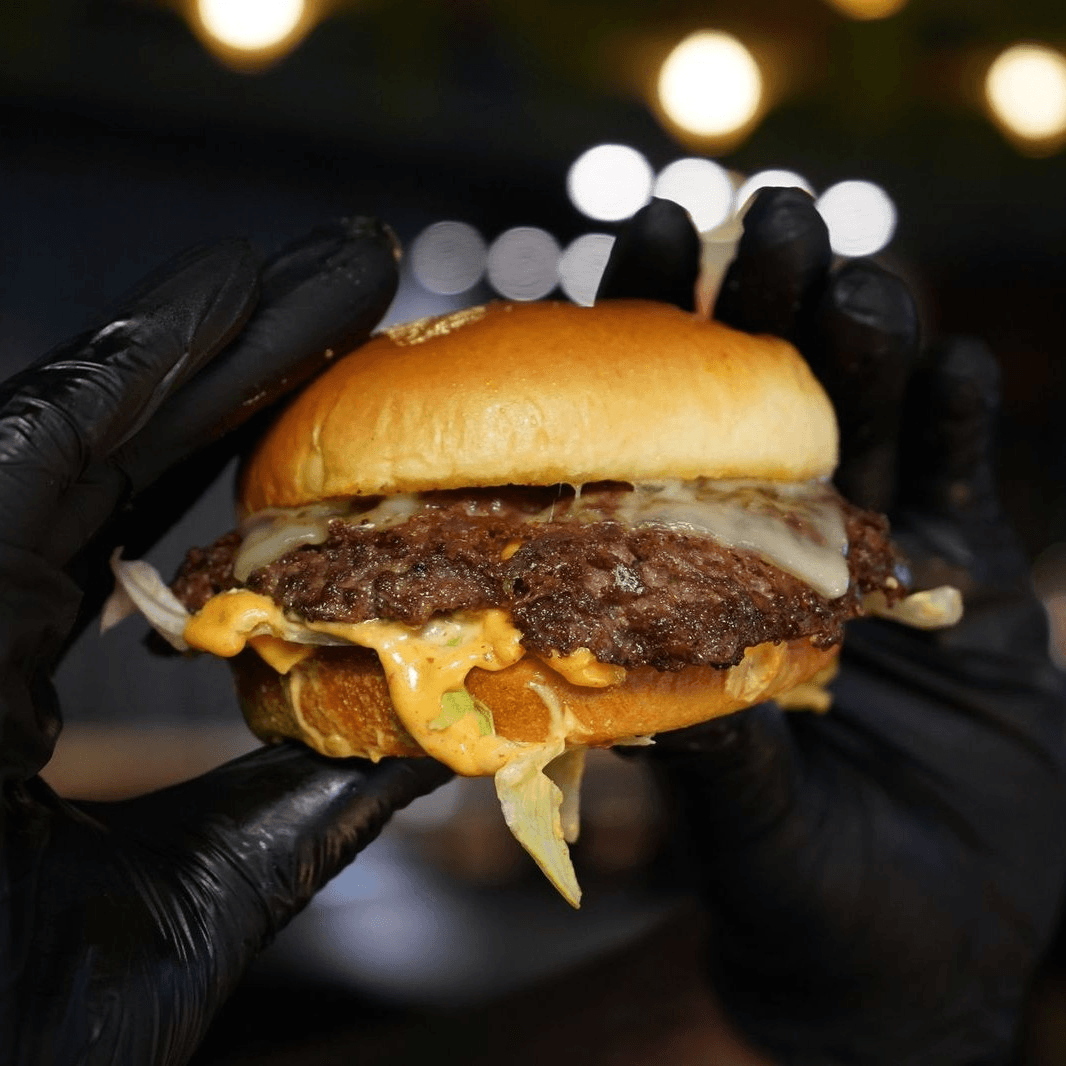 Chimi Crunch Burger + Fries.