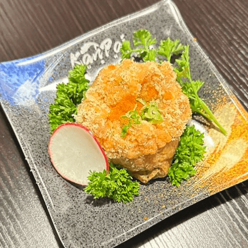 Spicy Salmon Inari Sushi🌶🐟.