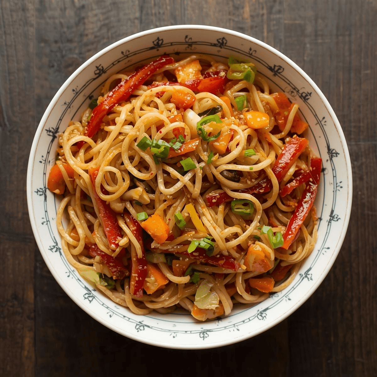 Egg Schezwan Noodles.