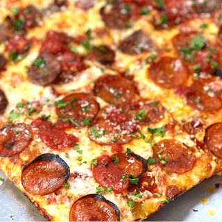 Spicy Pepperoni Pizza - Square Pie.