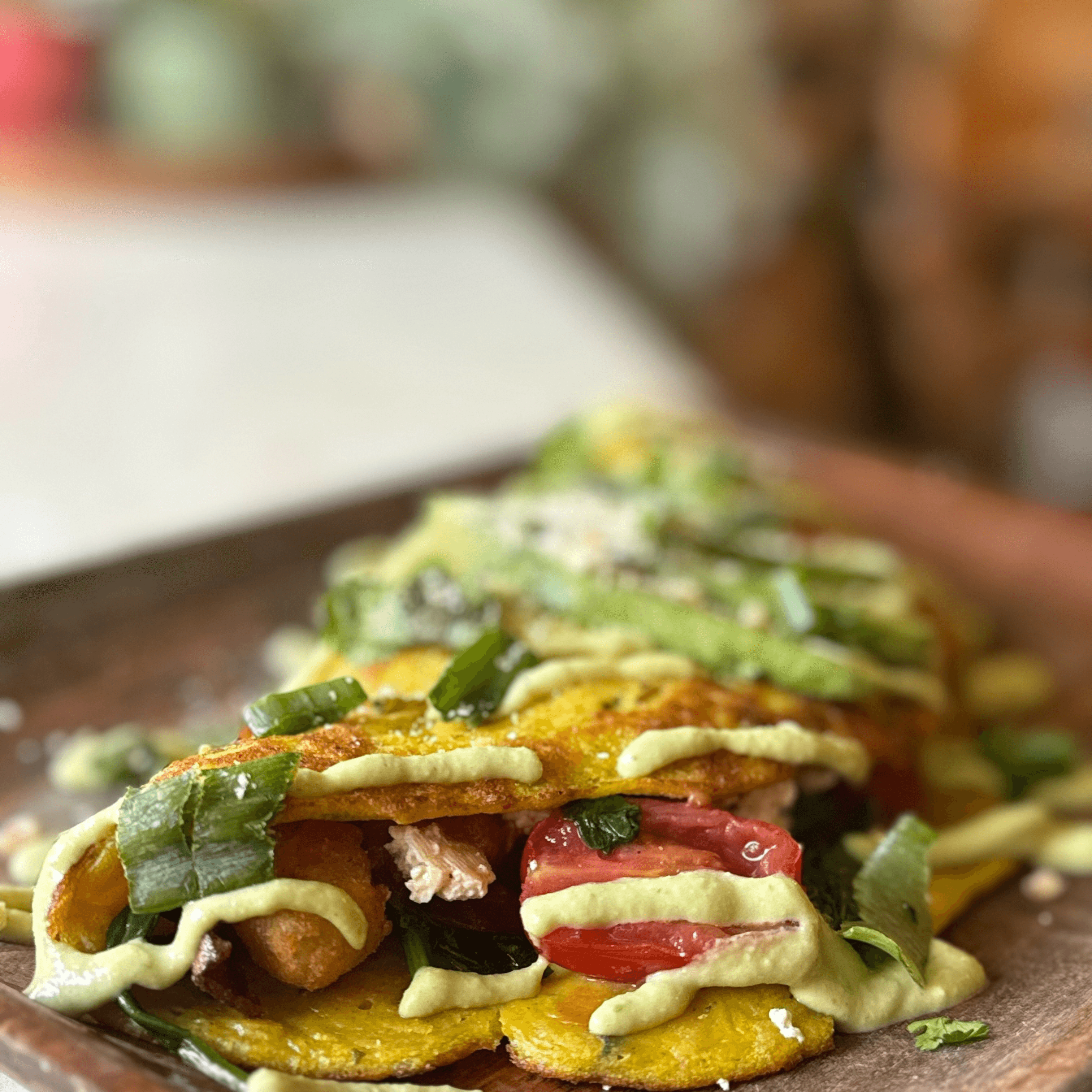 Pesto And Gravy Omelette.