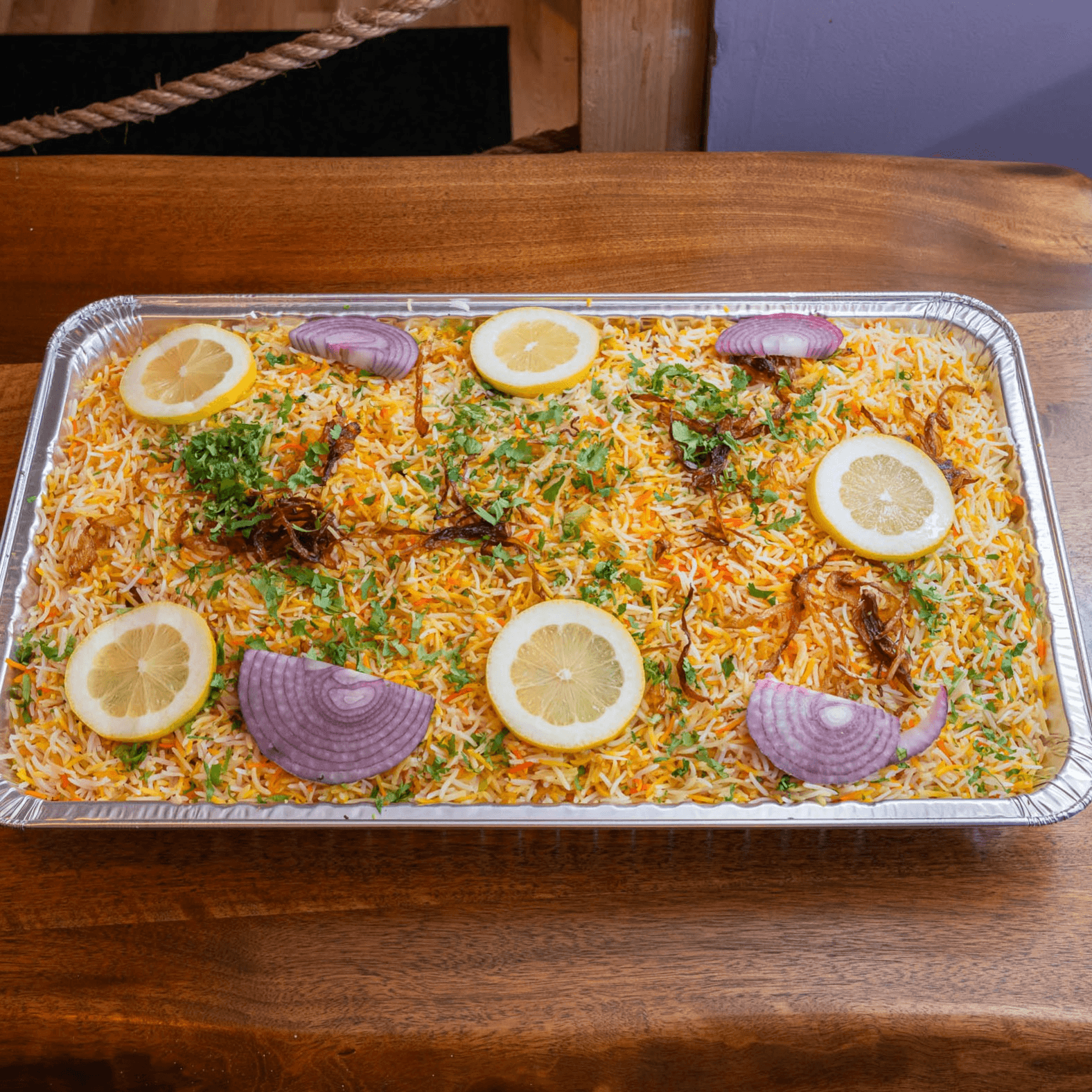 Chicken Biryani Tray.